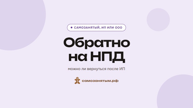 Обратно на НПД — можно ли вернуться после ИП