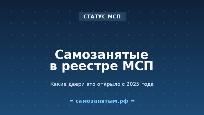 Самозанятые в реестре МСП с 2025: какие двери это открыло